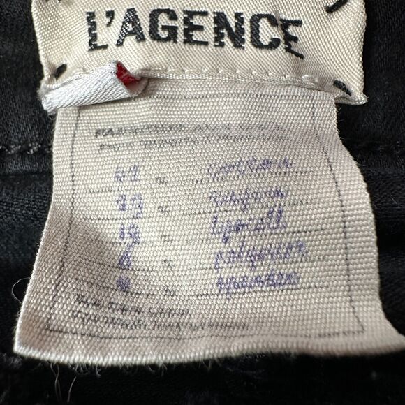 L'agence Marguerite Skinny Jeans Women's 24 Black High Rise Frayed Ankle Denim - Picture 5 of 10